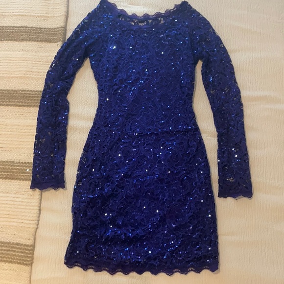 Royal Blue Sequin Dress - Picture 1 of 6